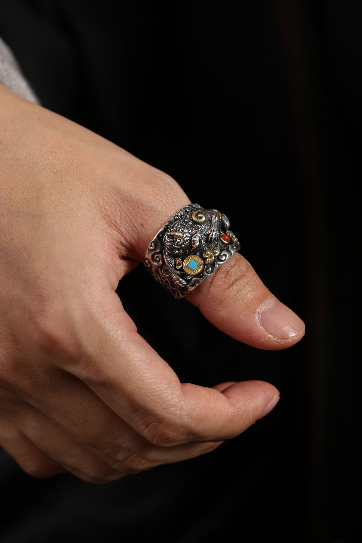 Buddha Trace Pixiu Guardian Ring Buddha Trace