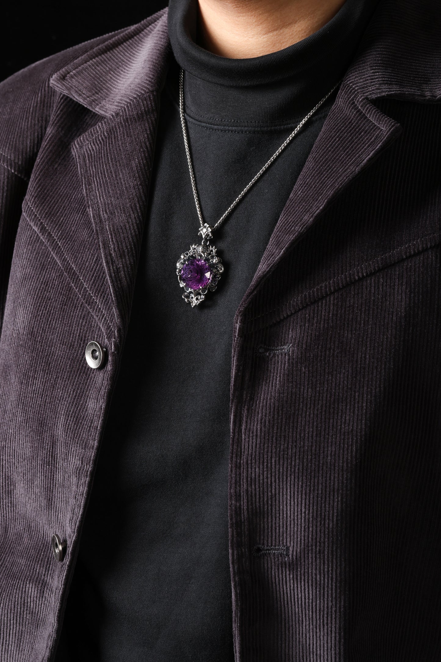 Buddha Trace Sterling Silver Amethyst Dragon Pendant Buddha Trace