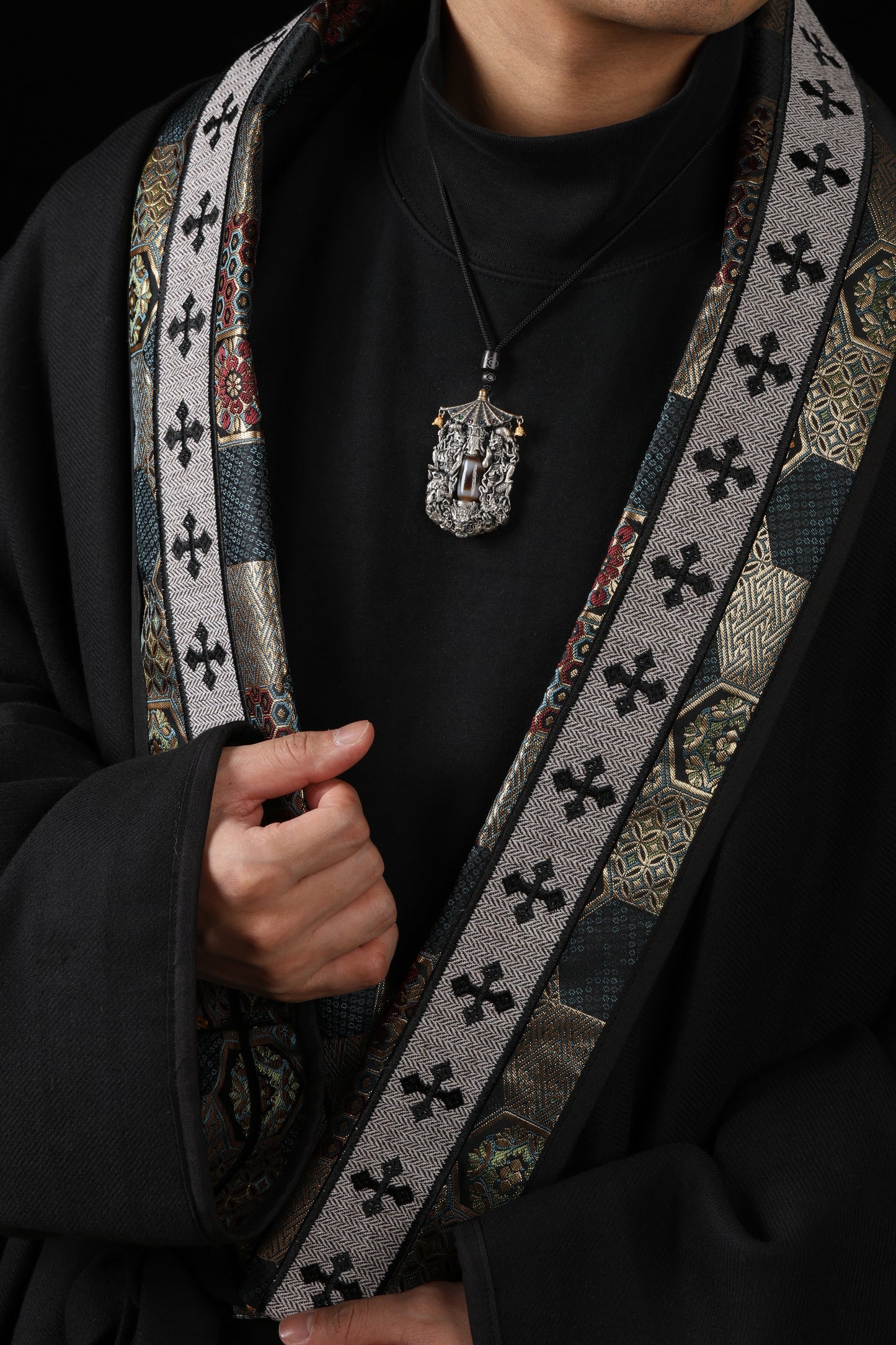 Buddha Trace Tibetan Wind Thunder Dzi Pendant Buddha Trace