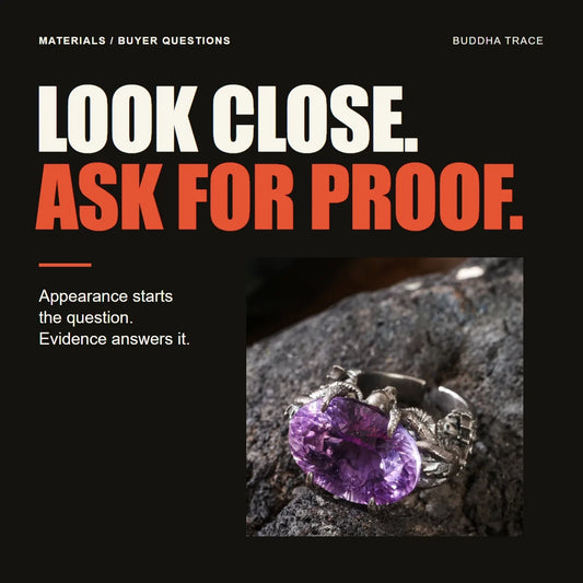 How to Tell If Amethyst Is Real: What Checks Can Establish editorial cover with Buddhatrace product photography