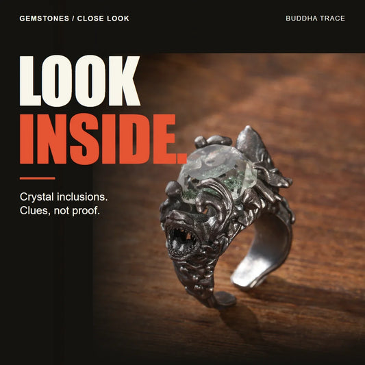 Natural Crystal Inclusions: What They Are and What They Can Tell You editorial cover with original product photography and the headline LOOK INSIDE.