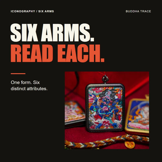 Six-Armed Mahakala: What the Arms and Attributes Represent editorial cover with original product photography