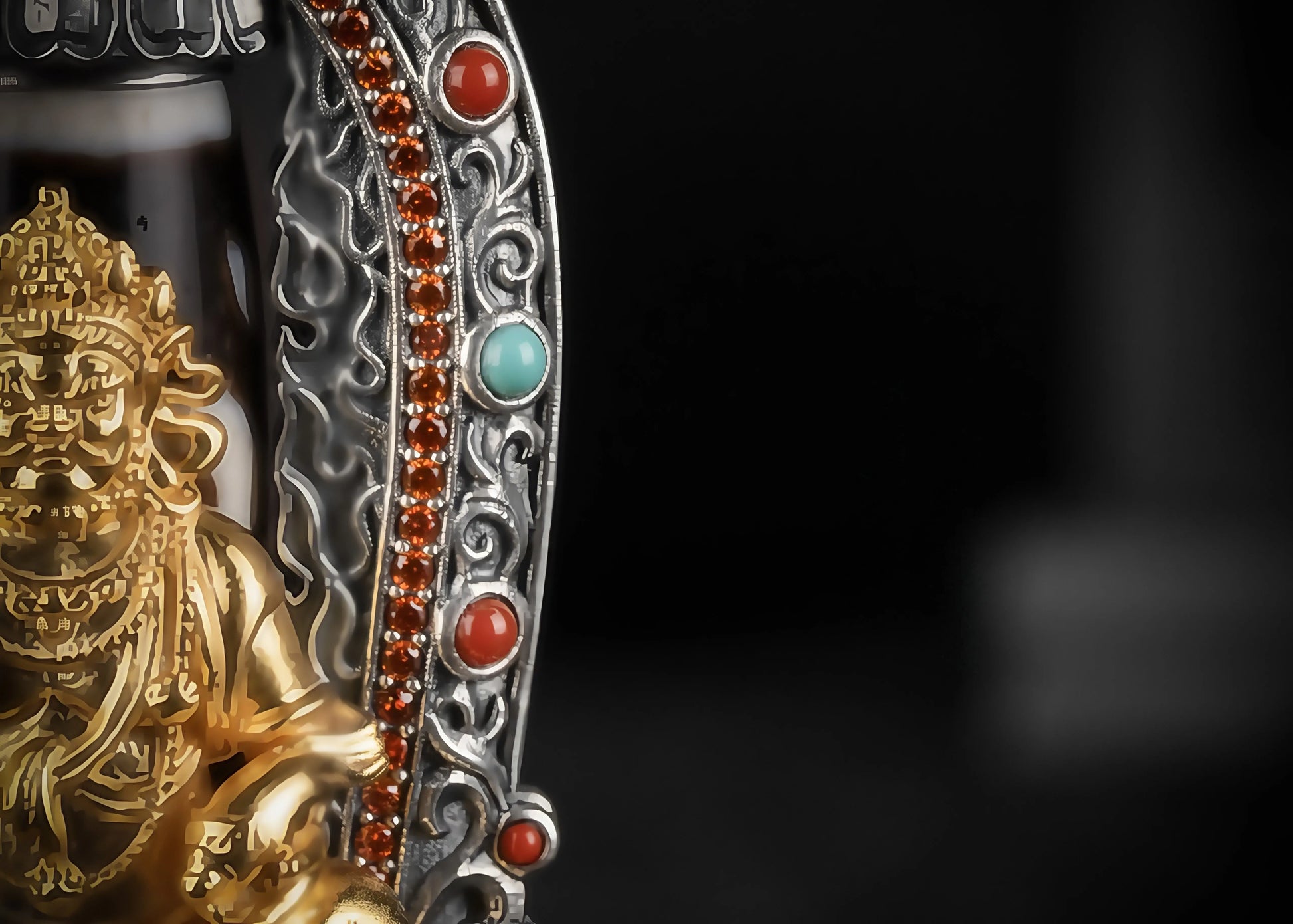 Buddha Trace Yellow Jambhala DZI Pendant Buddha Trace