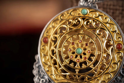 Buddha Trace Yellow Jambhala DZI Pendant Buddha Trace