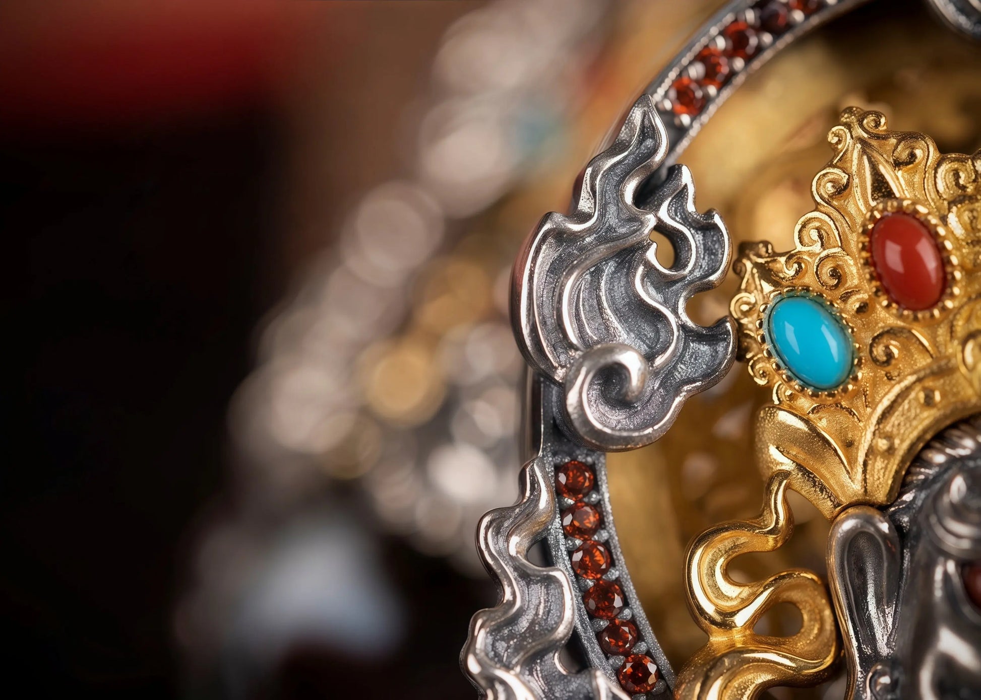 Buddha Trace Yellow Jambhala DZI Pendant Buddha Trace