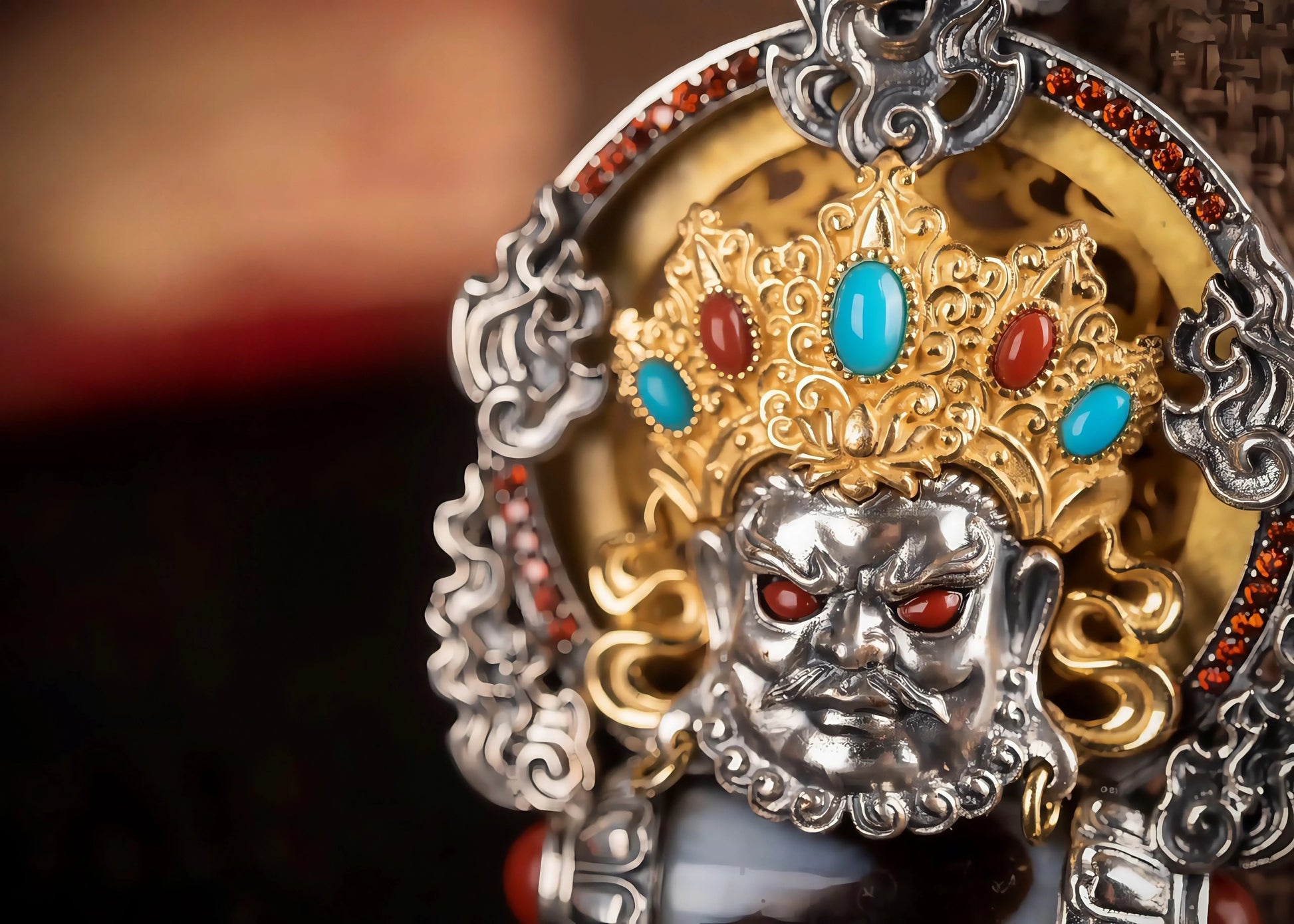 Buddha Trace Yellow Jambhala DZI Pendant Buddha Trace