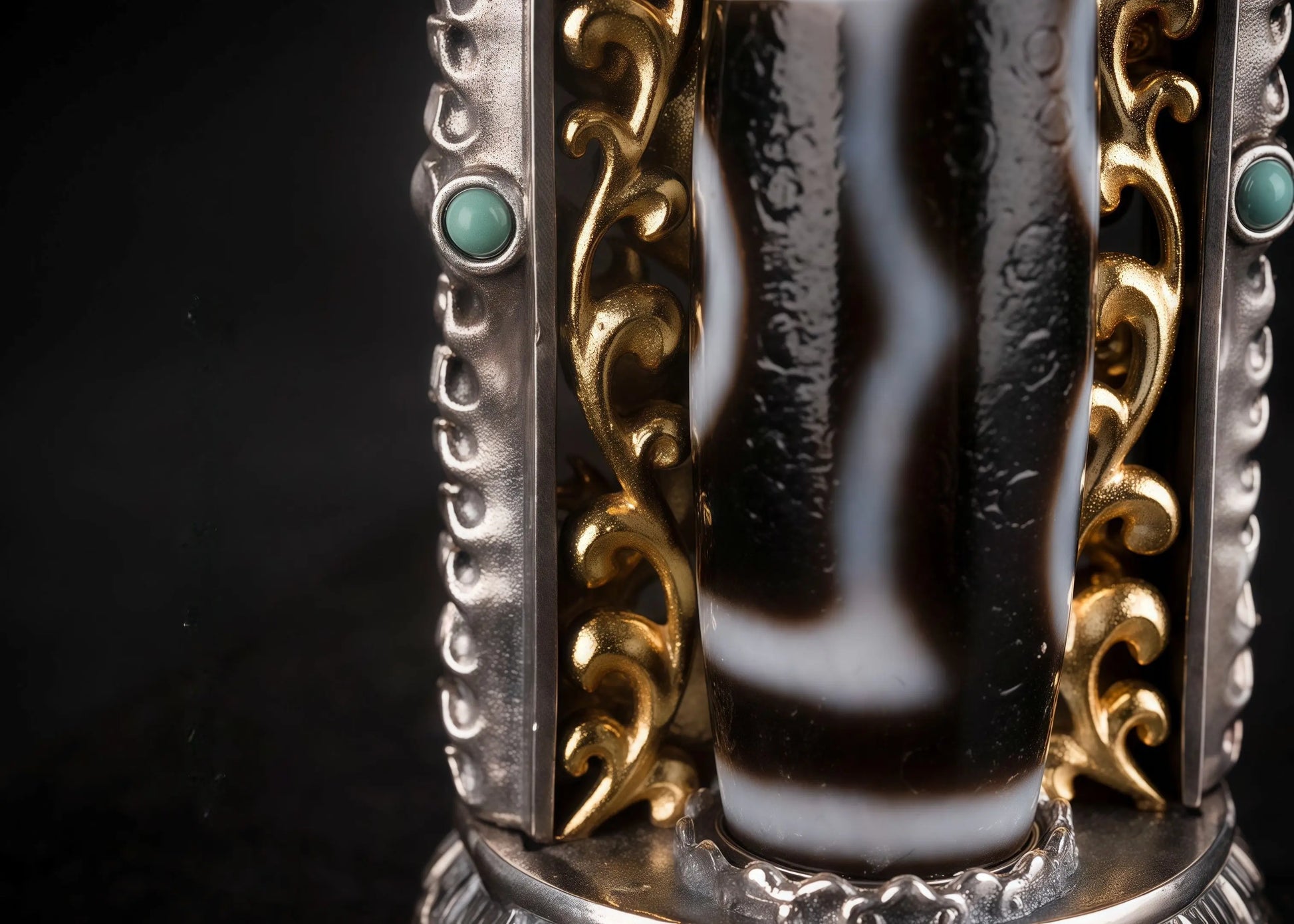 Buddha Trace Black Wealth God Heavenly Pearl Pendant Buddha Trace