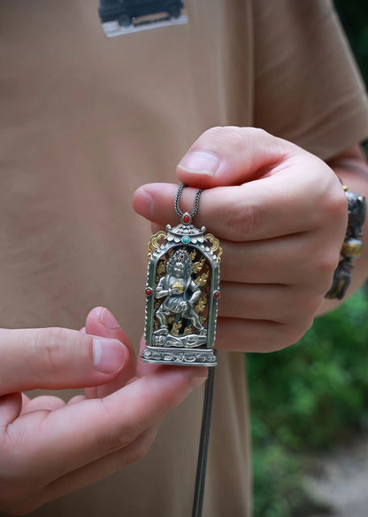 Buddha Trace Black Wealth God Heavenly Pearl Pendant Buddha Trace