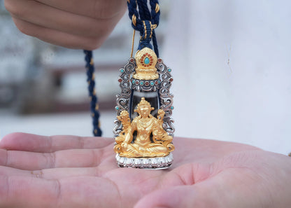 Buddha Trace Green Tara DZI Pendant Buddha Trace