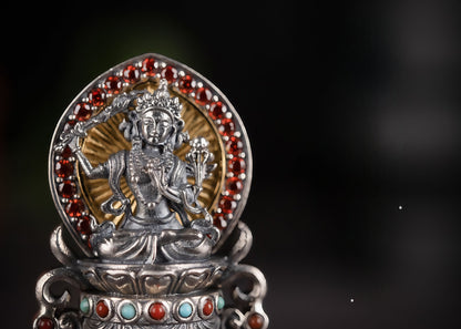 Buddha Trace Tibetan Manjusri Dzi Bead pendant Buddha Trace