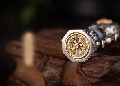 Buddha Trace Tibetan Manjusri Dzi Bead pendant Buddha Trace