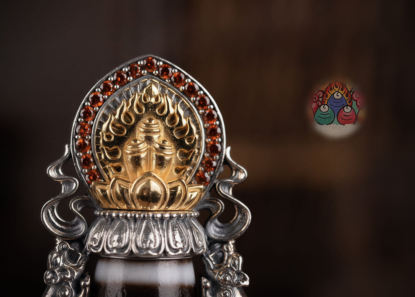 cintamaniBuddha Trace Cintamani DZI Pendant Buddha Trace