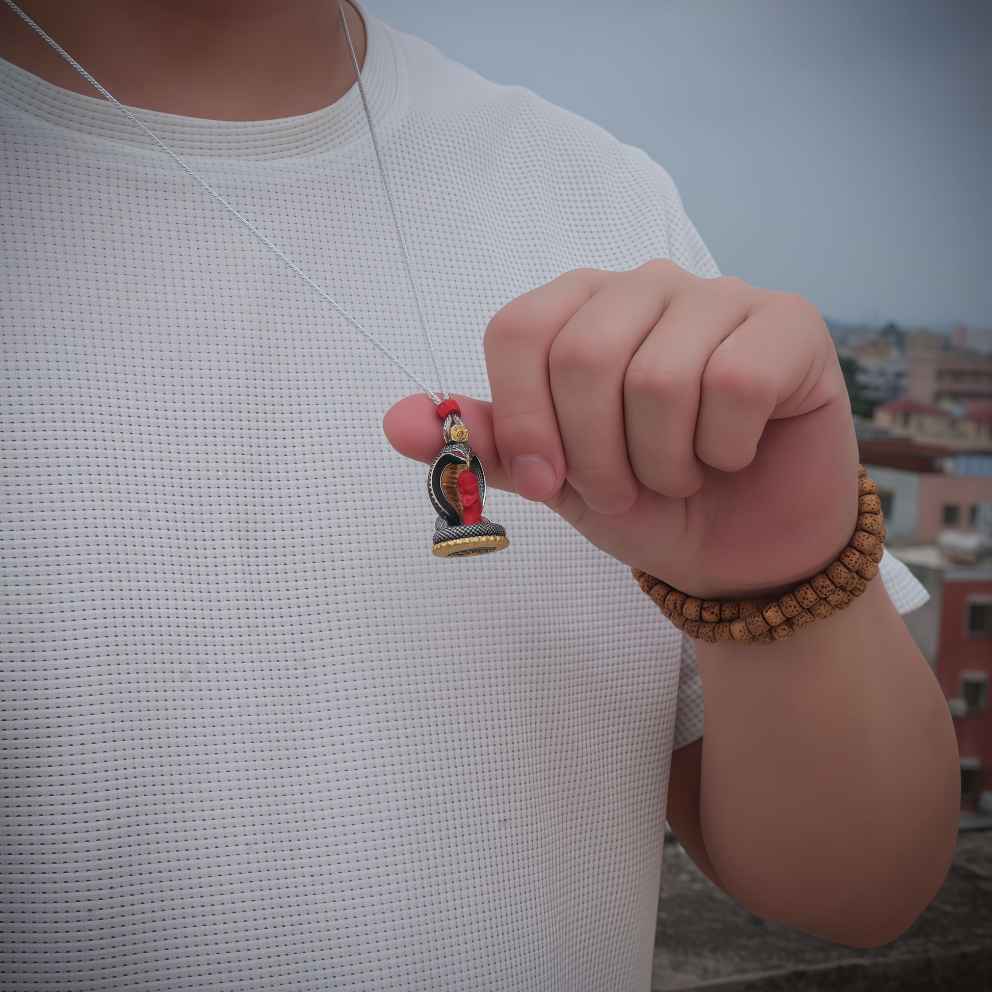 Buddha Trace Dragon-Snake Cinnabar Pendant Buddha Trace