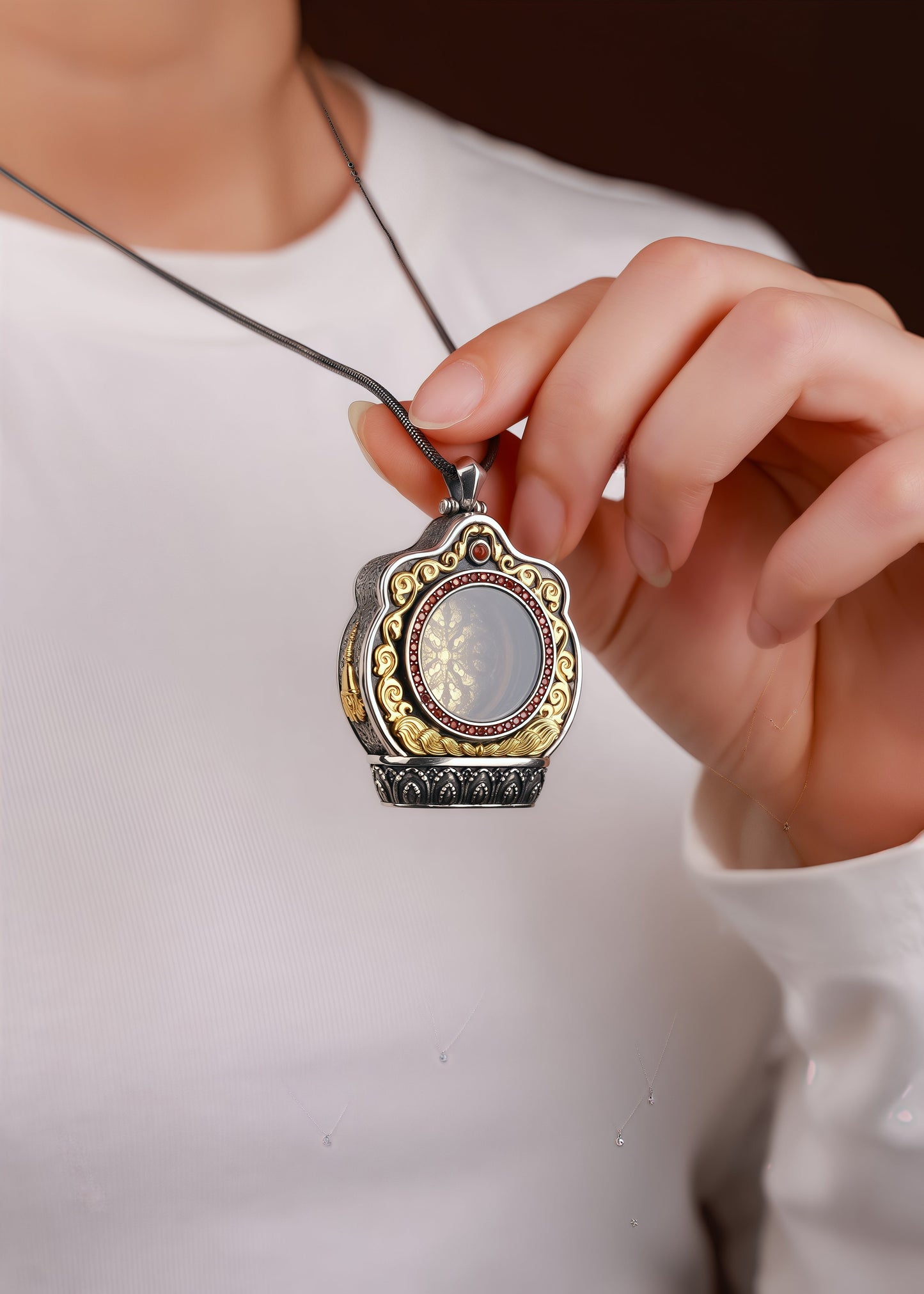 Buddha Trace vajra cross pendant Buddha Trace