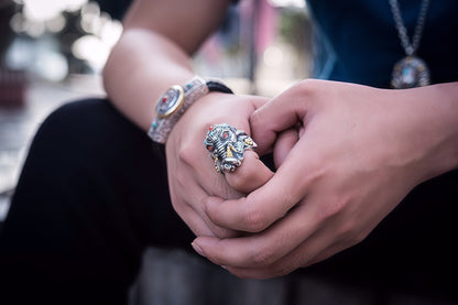 Buddha Trace Elephant God Ring Buddha Trace