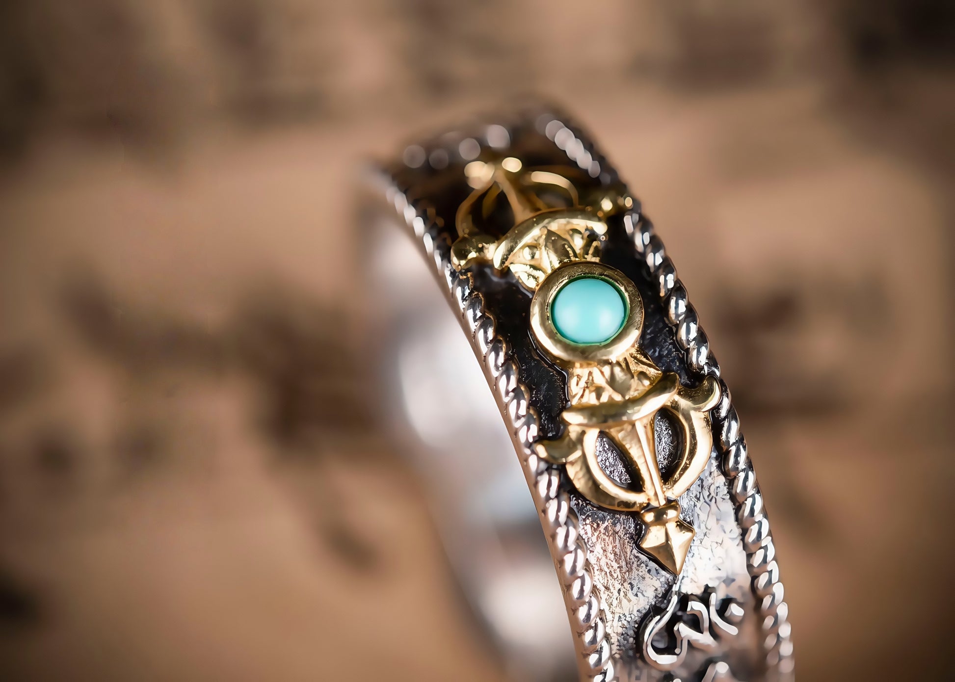 Buddha Trace Vajra Cross Ring Buddha Trace