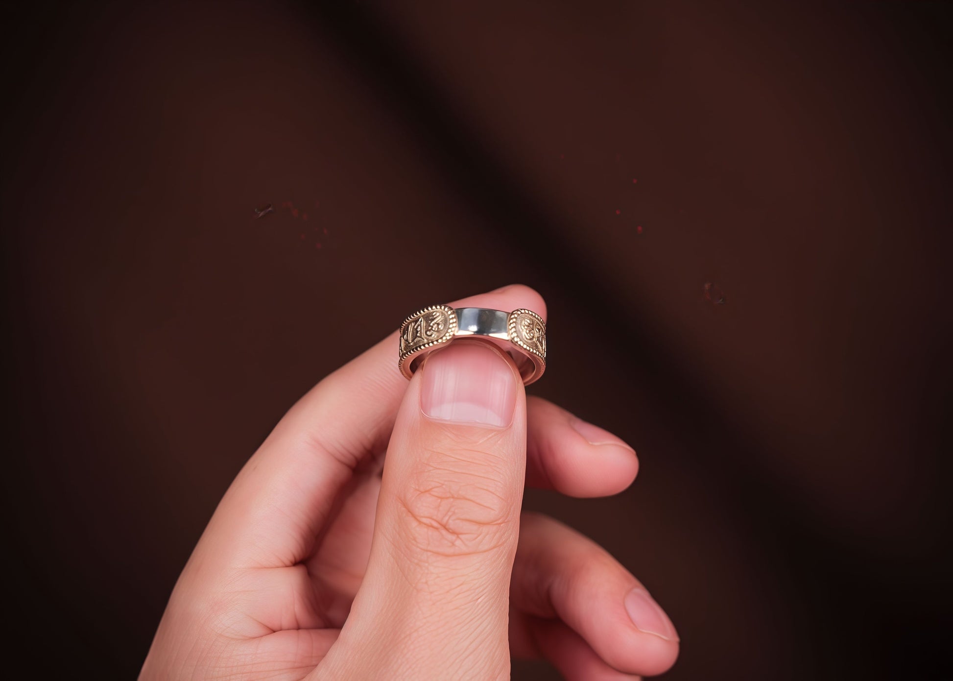 Buddha Trace Vajra Cross Ring Buddha Trace