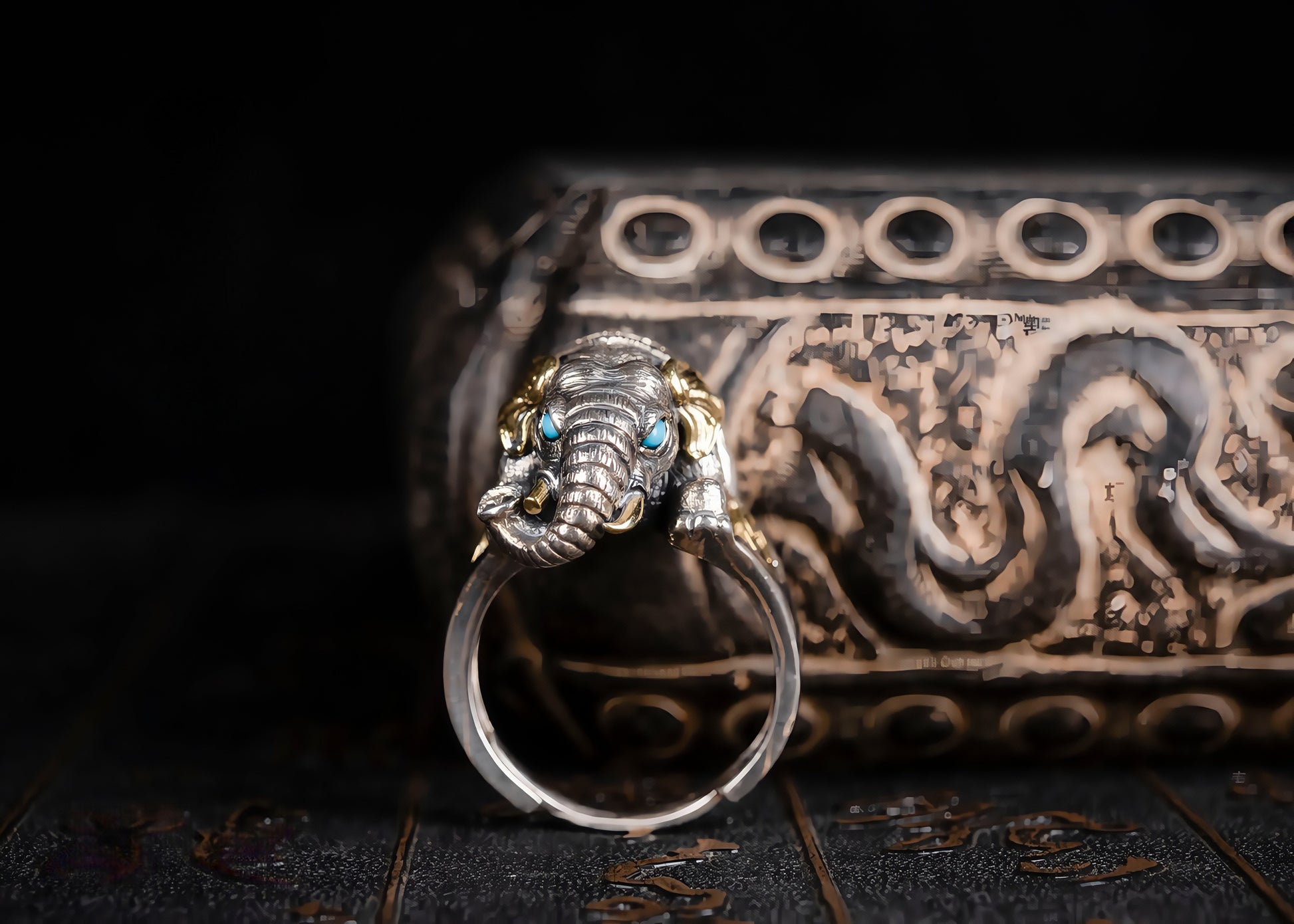 Buddha Trace Lucky Elephant Ring Buddha Trace