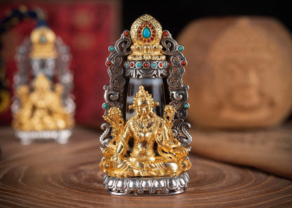 Buddha Trace Green Tara DZI Pendant Buddha Trace