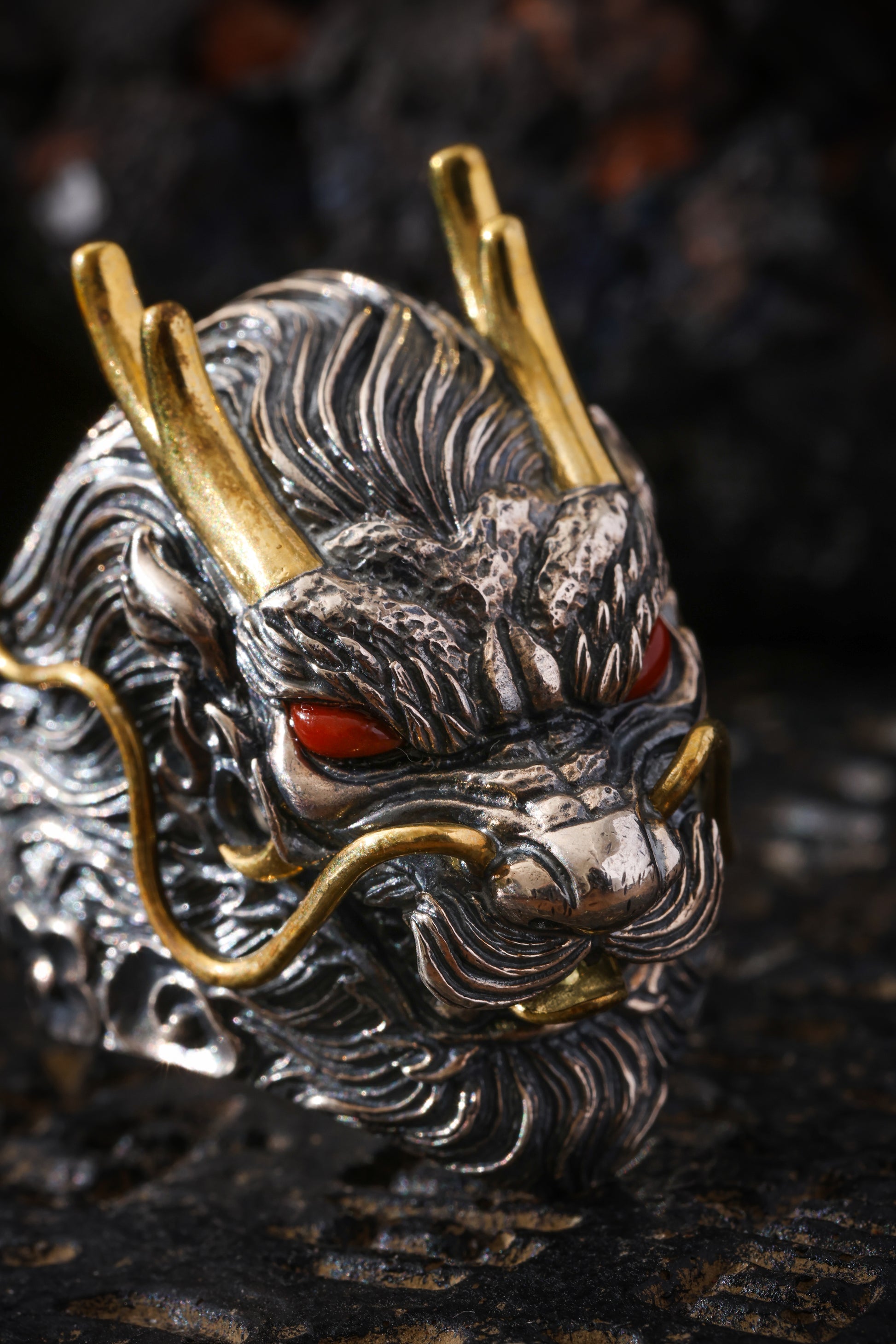 Buddha Trace Tibetan Azure Dragon Guardian Ring Buddha Trace