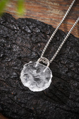 White Crystal Lock Pendant Buddha Trace