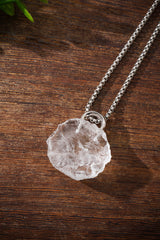 White Crystal Lock Pendant Buddha Trace