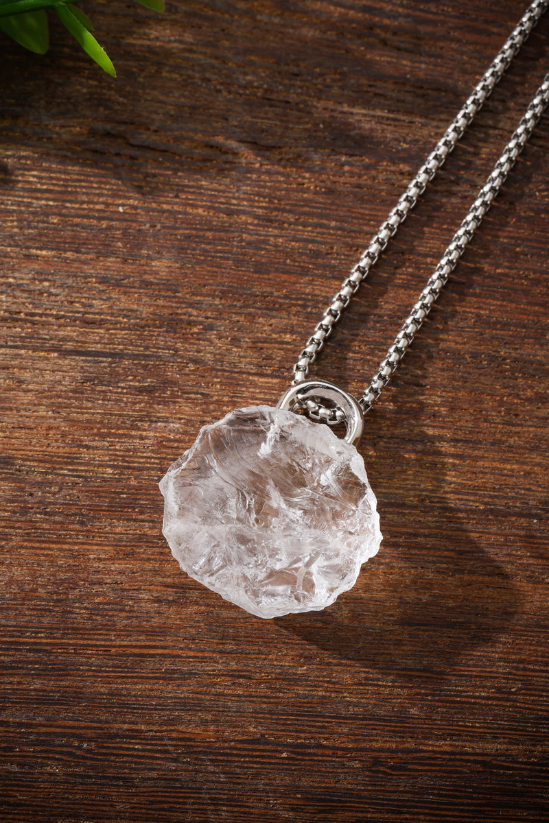 White Crystal Lock Pendant Buddha Trace