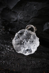 White Crystal Lock Pendant Buddha Trace