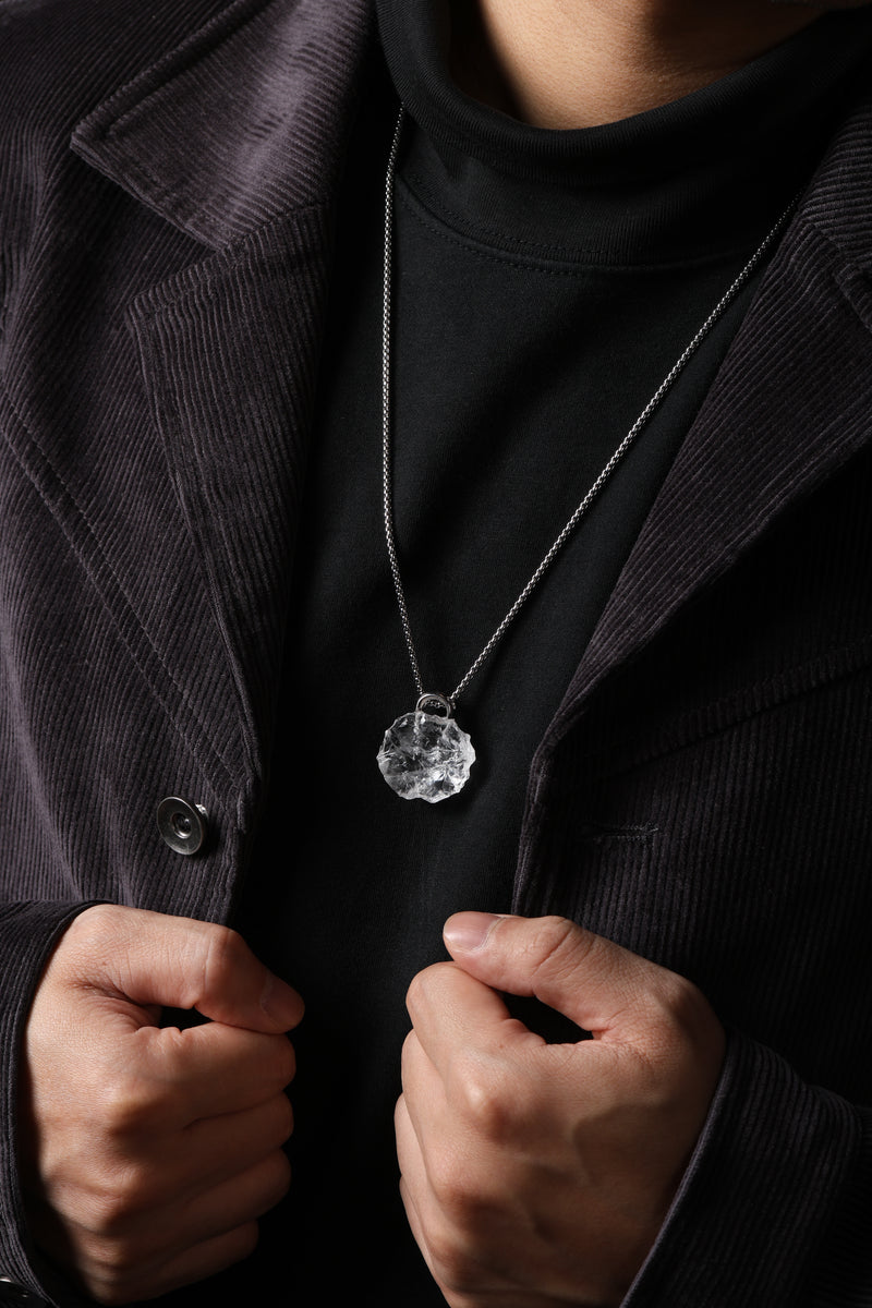 White Crystal Lock Pendant Buddha Trace