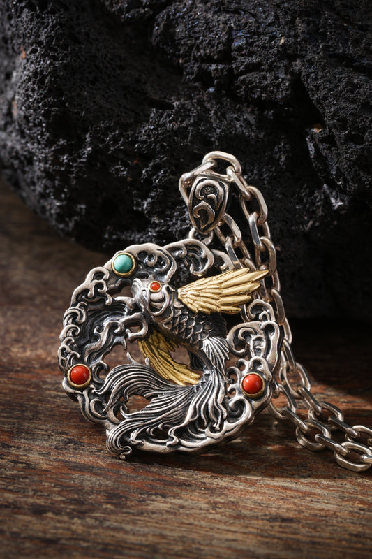 Buddha Trace Flying Fish Spirit Pendant Buddha Trace