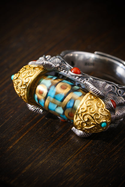 Buddha Trace Tibetan Ganesha Dzi Ring Buddha Trace