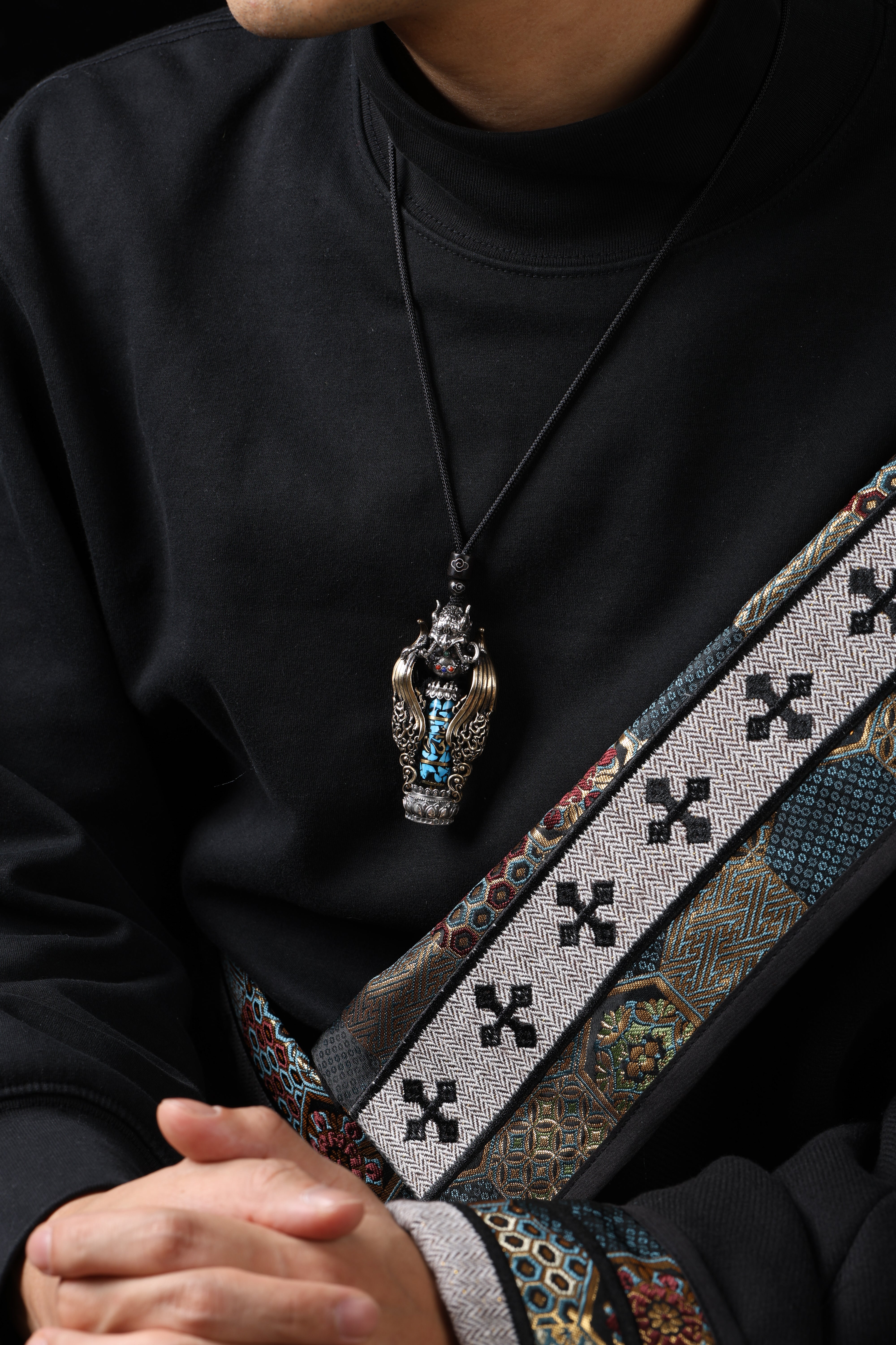 Buddha Trace Tibetan Garuda Dzi Pendant Buddha Trace