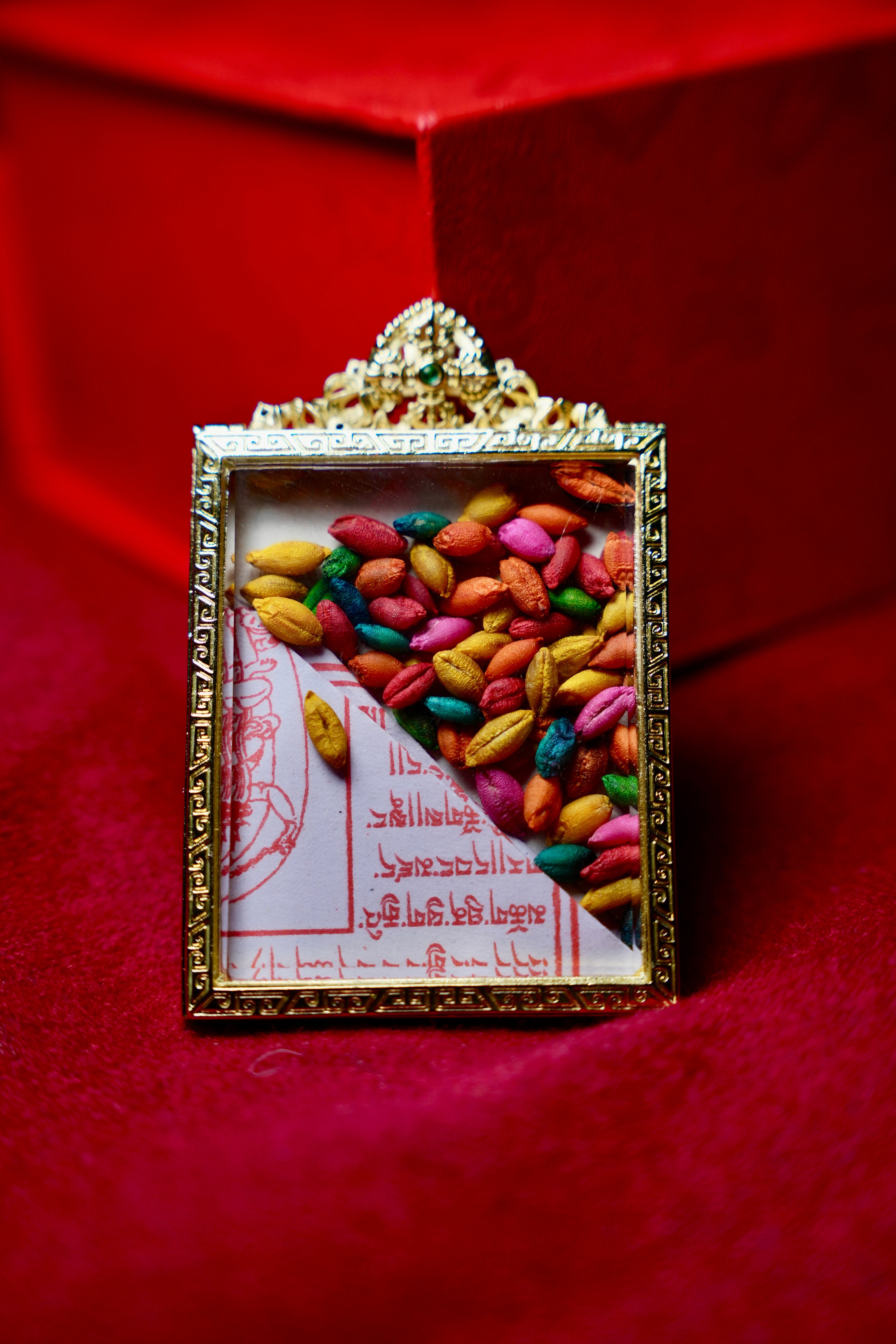 Buddha Trace Tibetan gold Green Tara Thangka Buddha Trace