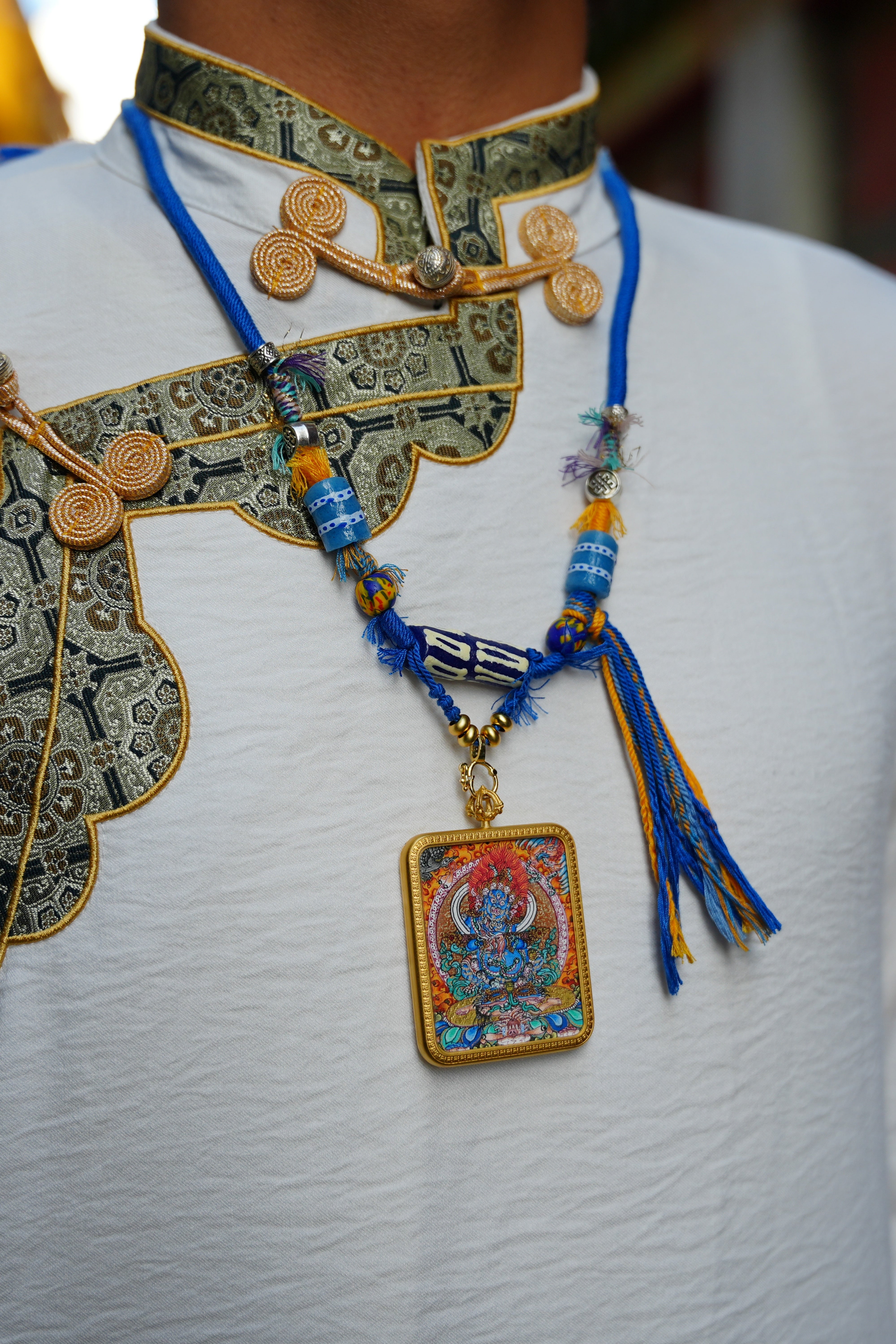 Buddha Trace Tibetan Mahakala Colorful Thangka Buddha Trace