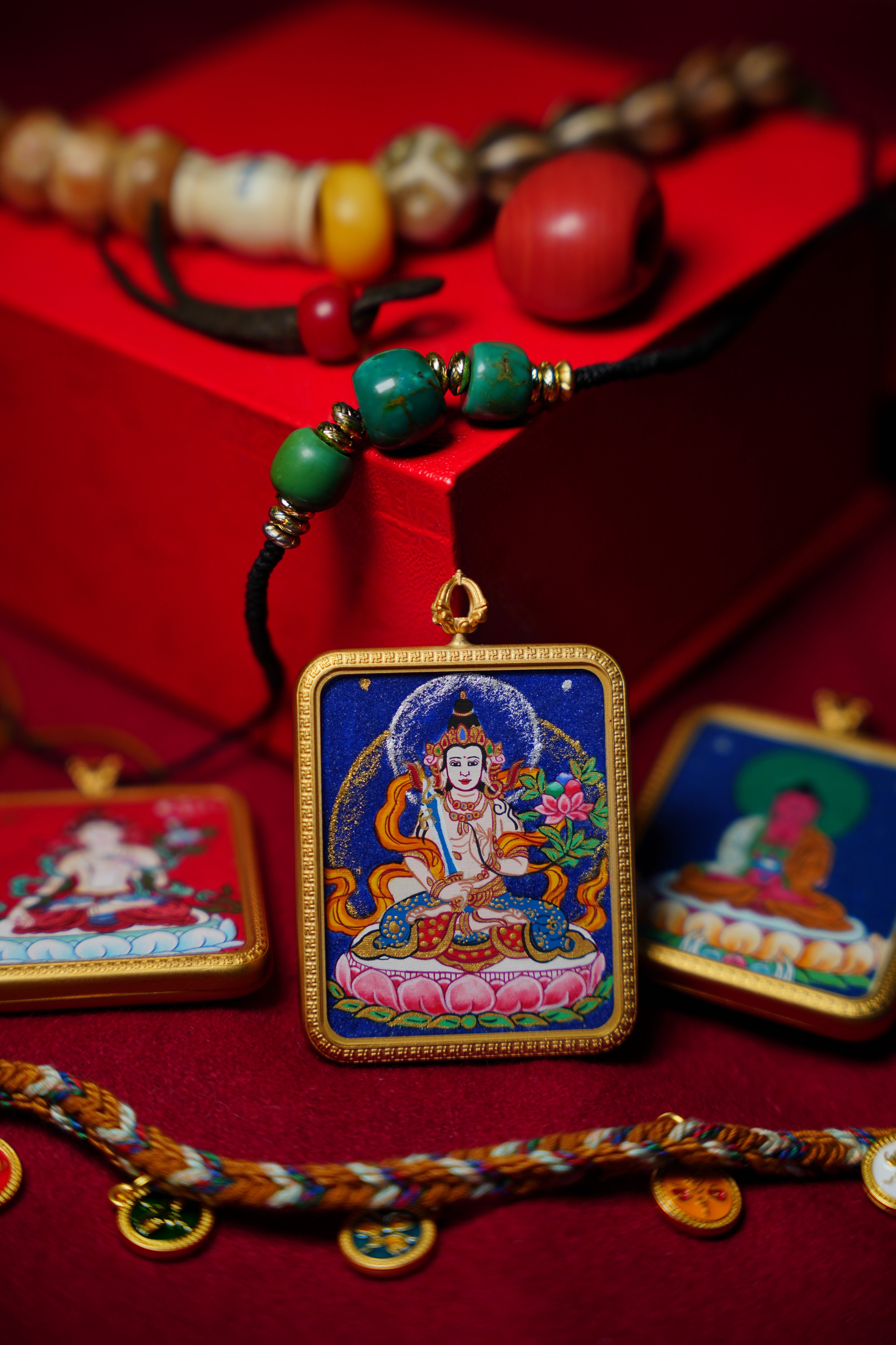 Buddha Trace Tibetan Mahasthamaprapta Thangka Buddha Trace