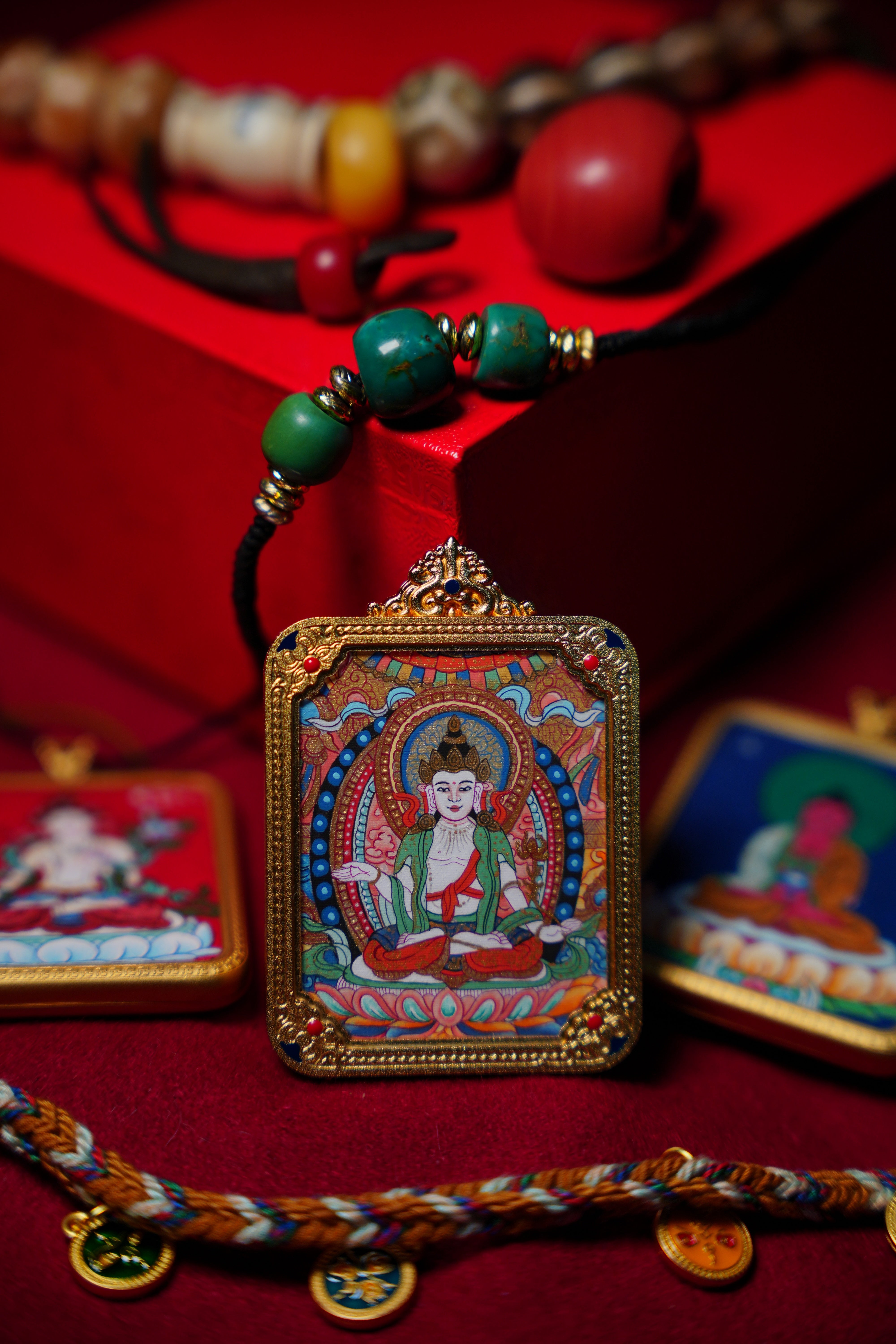 Buddha Trace Tibetan Mahasthamaprapta Thangka Buddha Trace