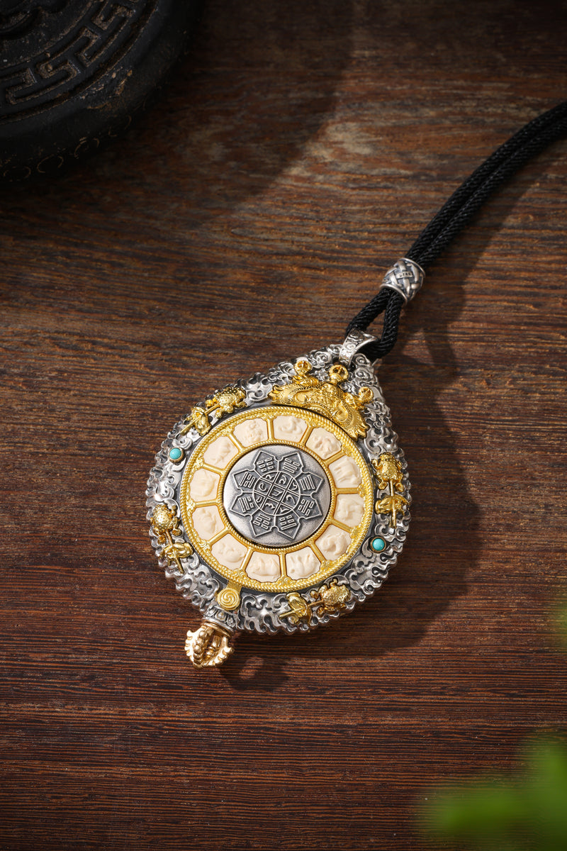 Buddha Trace Tibetan Mammoth Ivory Gawu Pendant Buddha Trace