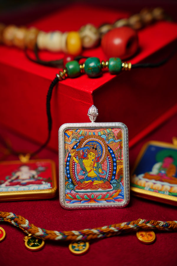 Buddha Trace Tibetan Manjushri Colorful Thangka