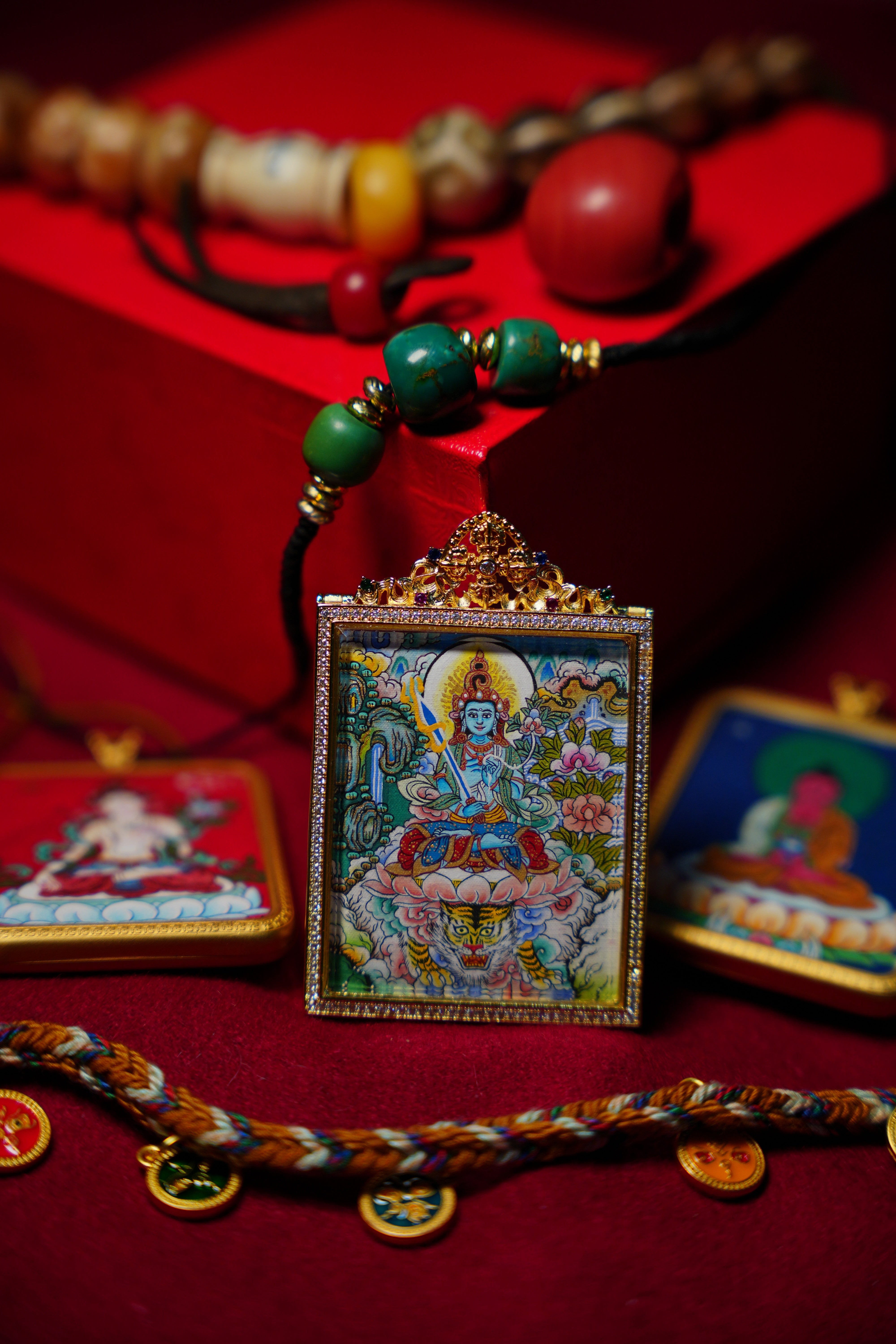 Buddha Trace Tibetan Manjushri Thangka Buddha Trace