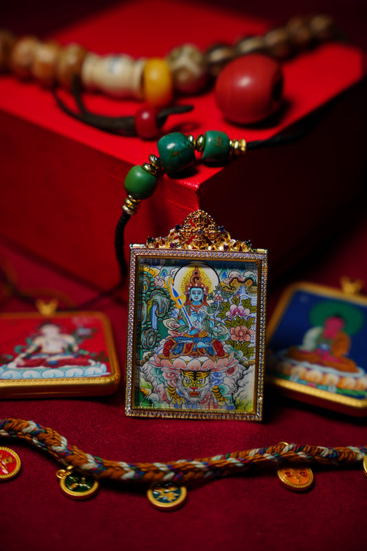 Buddha Trace Tibetan Manjushri Thangka Buddha Trace
