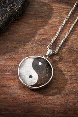 Meteoritic Iron & Stone Meteorite Tai Chi Pendant Buddha Trace
