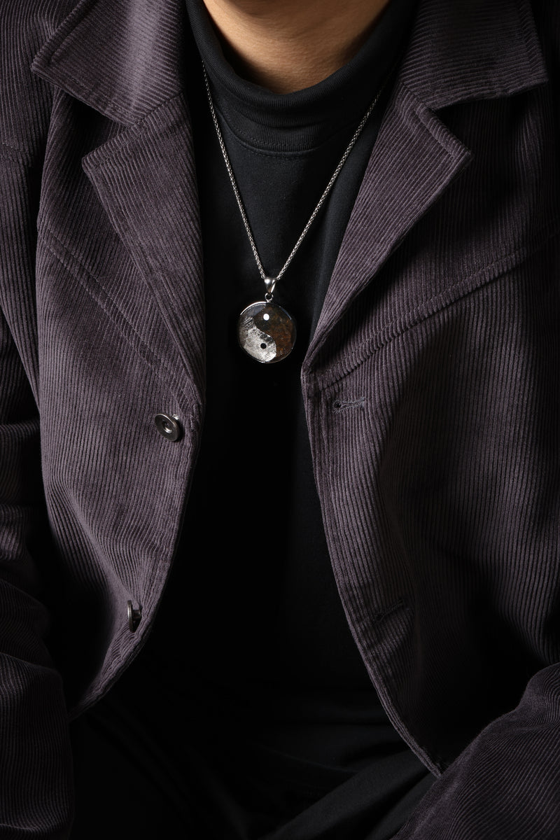 Meteoritic Iron & Stone Meteorite Tai Chi Pendant Buddha Trace