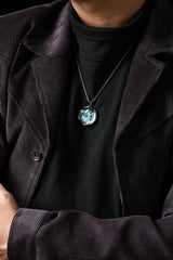 Natural Meteoritic Iron Single-Sided Pendant Buddha Trace