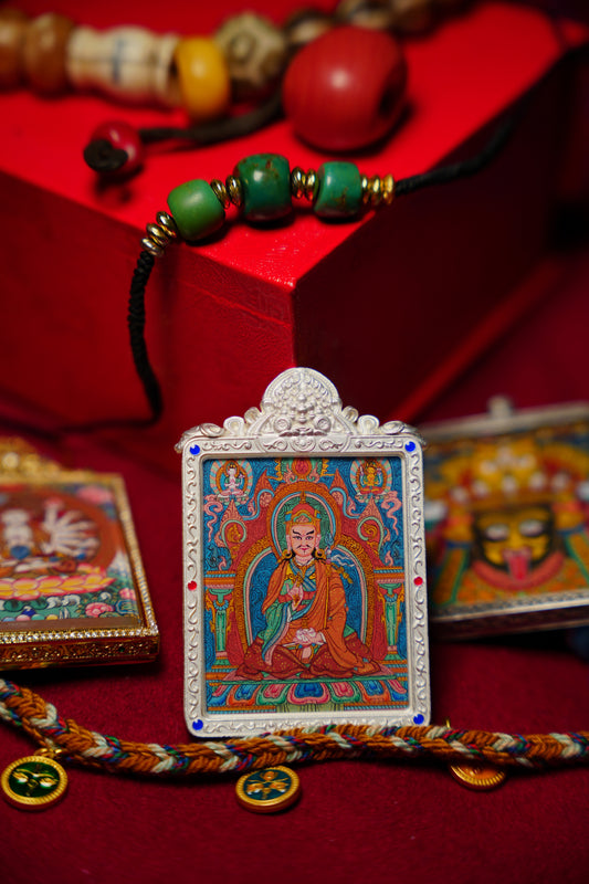 Buddha Trace Tibetan Padmasambhava Thangka Buddha Trace