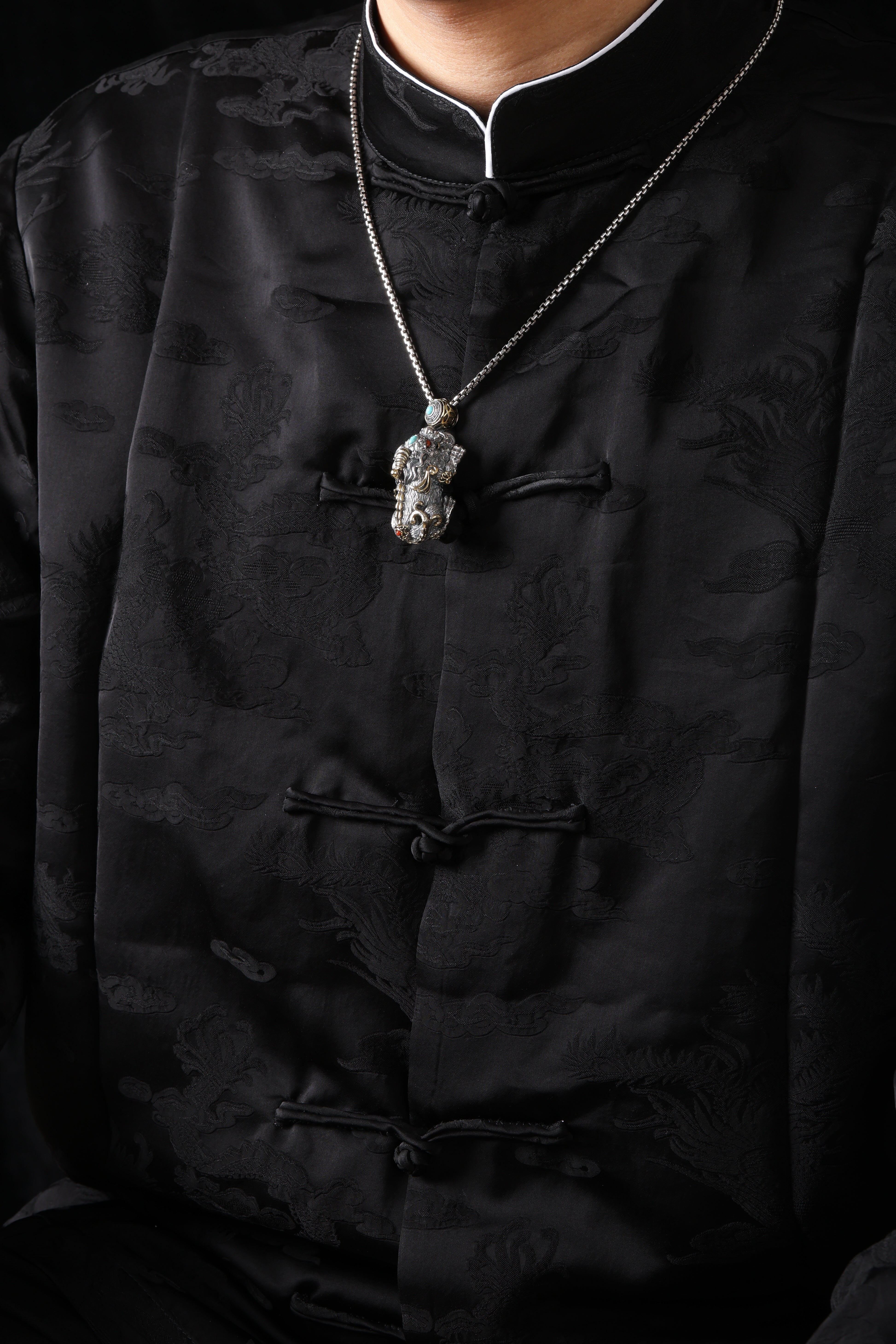 Buddha Trace Tibetan PiXiu Holding Pearl Pendant Buddha Trace