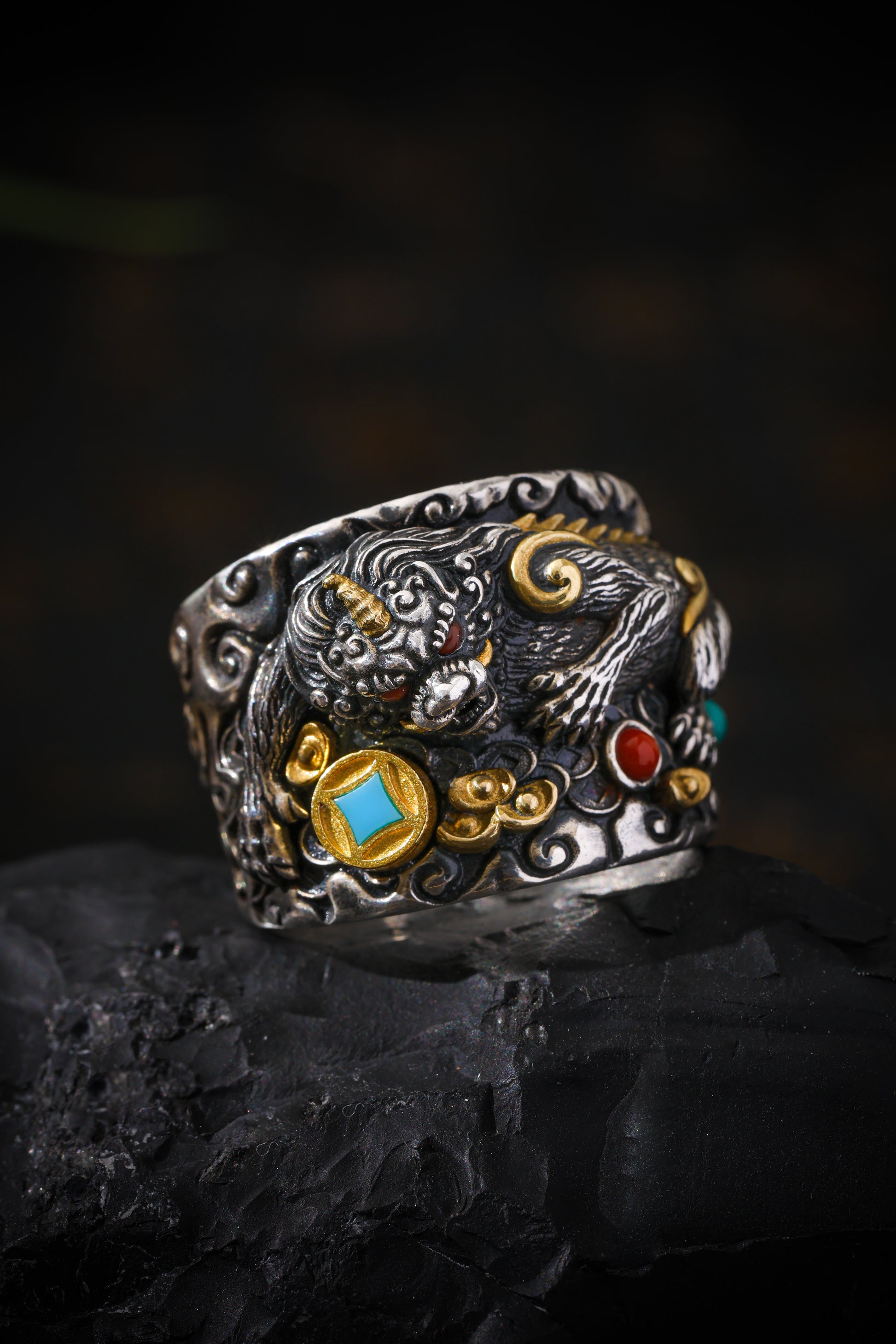 Buddha Trace Pixiu Guardian Ring Buddha Trace