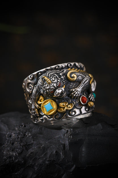 Buddha Trace Pixiu Guardian Ring Buddha Trace