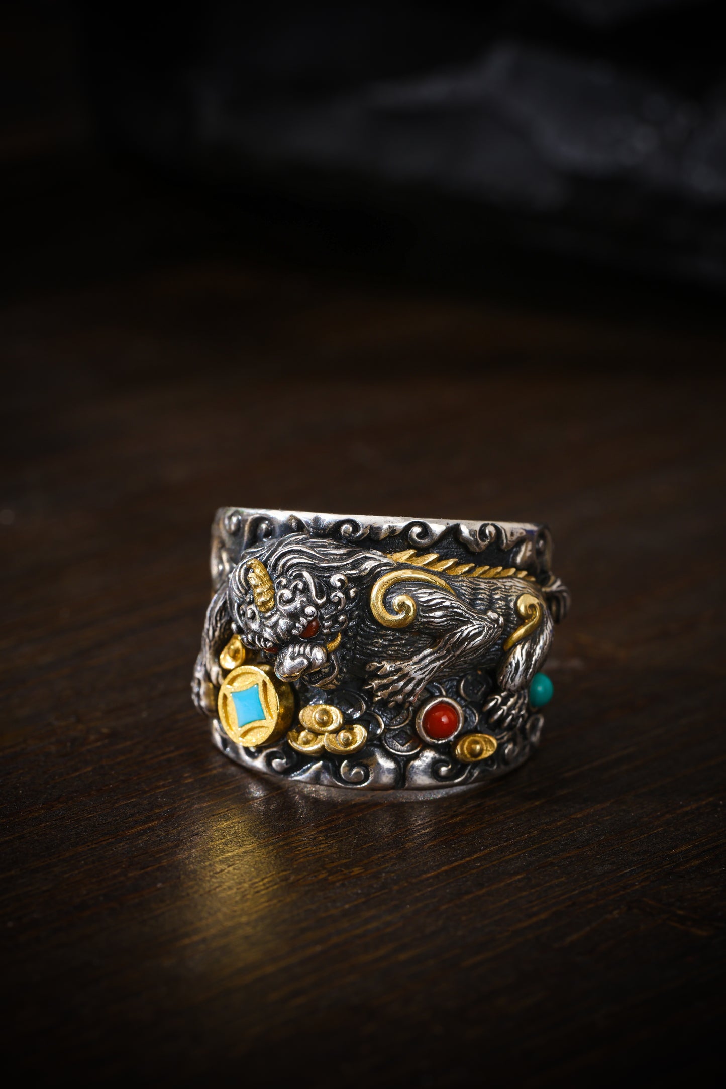 Buddha Trace Pixiu Guardian Ring Buddha Trace
