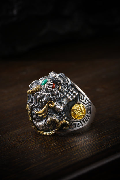 Buddha Trace Tibetan Pixiu Guardian Ring Buddha Trace