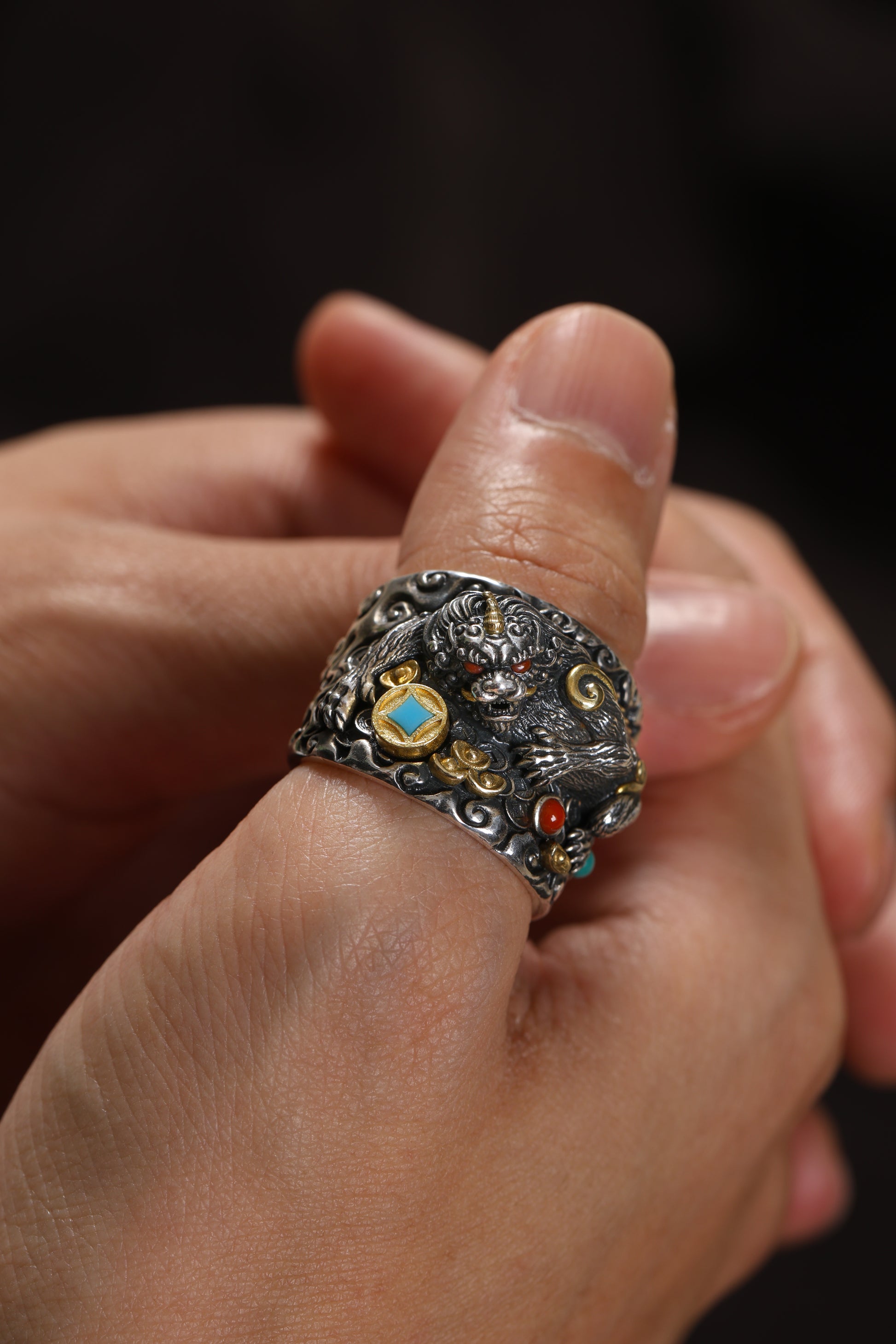 Buddha Trace Pixiu Guardian Ring Buddha Trace